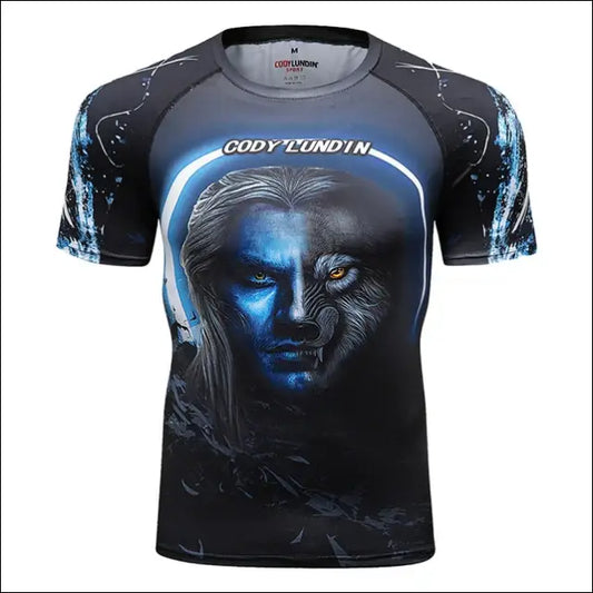MMA Rashguard Jiu Jitsu T-shirt for Men - Compression, Quick Dry, Gym Running Sport Tops - Savage Combat & Fitness