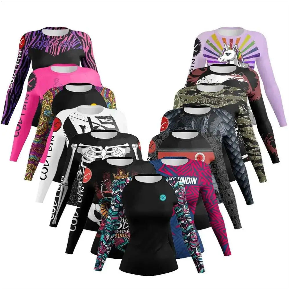 3D Printed Comics MMA T-Shirt - Women's Compression Long Sleeve BJJ Rashguard eprolo