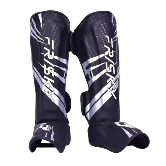 Muay Thai Shin Guards - Ultimate Protection for Combat Sports - M Silver Black