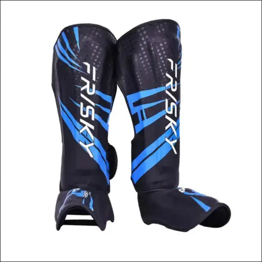 Muay Thai Shin Guards - Ultimate Protection for Combat Sports - M Blue Black