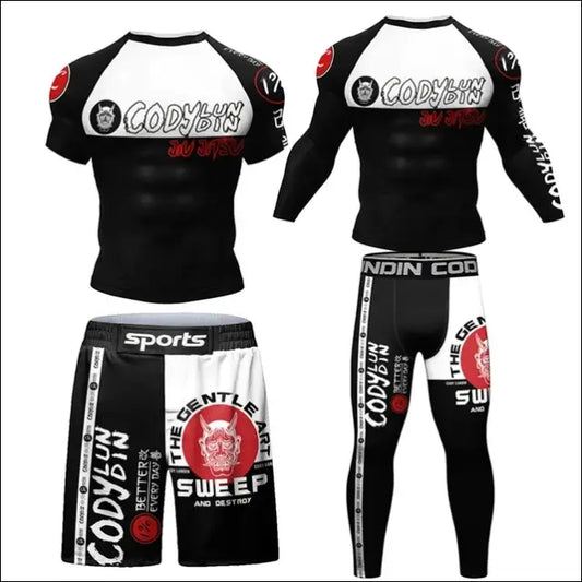 New Boxing MmaT shirt + Pants Set Jiu Jitsu Rushguard For Men Mma Rashguard Clothing Kickboxing Muay Tait Shorts Boxe
