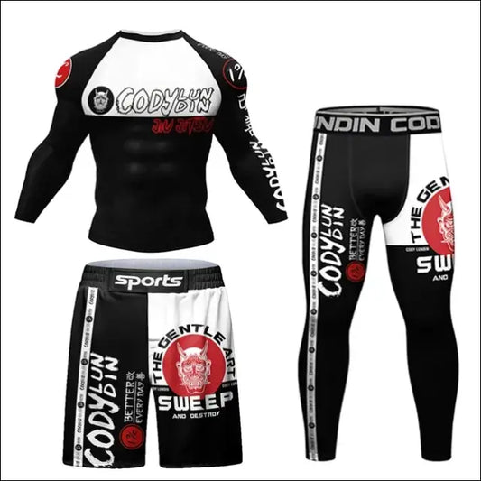 New Boxing MmaT shirt + Pants Set Jiu Jitsu Rushguard For Men Mma Rashguard Clothing Kickboxing Muay Tait Shorts Boxe