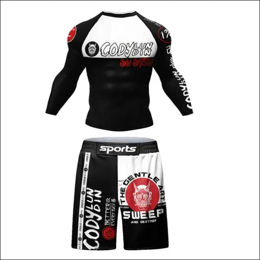 New Boxing MmaT shirt + Pants Set Jiu Jitsu Rushguard For Men Mma Rashguard Clothing Kickboxing Muay Tait Shorts Boxe