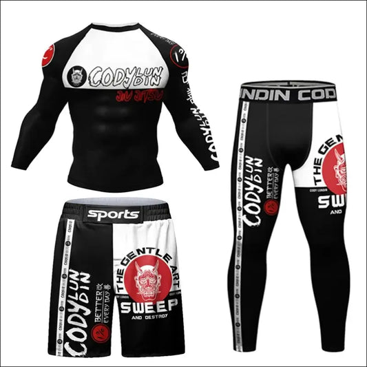 New Boxing MmaT shirt + Pants Set Jiu Jitsu Rushguard For Men Mma Rashguard Clothing Kickboxing Muay Tait Shorts Boxe