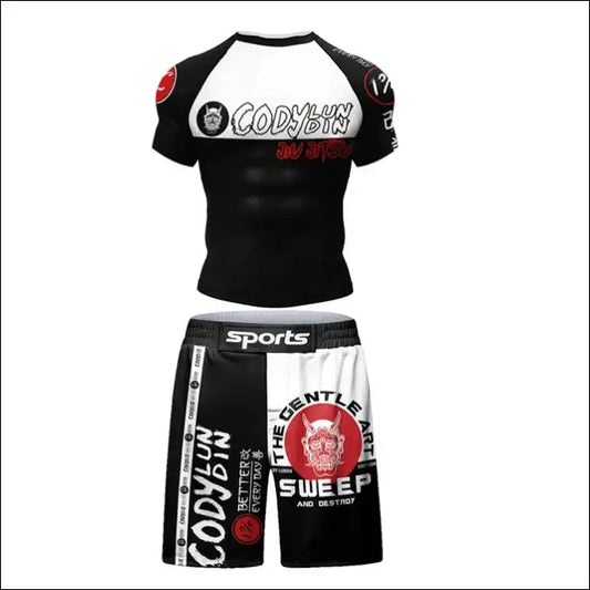 New Boxing MmaT shirt + Pants Set Jiu Jitsu Rushguard For Men Mma Rashguard Clothing Kickboxing Muay Tait Shorts Boxe