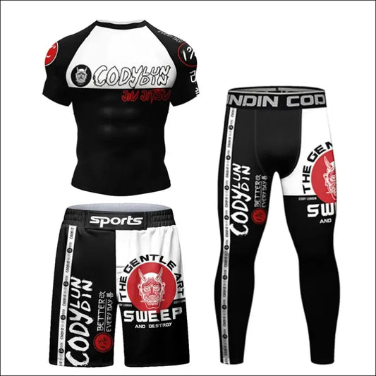 New Boxing MmaT shirt + Pants Set Jiu Jitsu Rushguard For Men Mma Rashguard Clothing Kickboxing Muay Tait Shorts Boxe