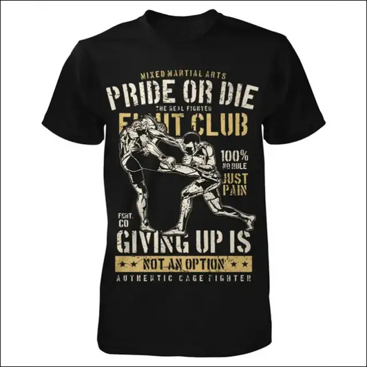 Pride or Die Fight Club T-Shirt – Muay Thai & Boxing Gym Wear - Black / S