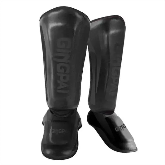Professional Kickboxing Leg Guard - Muay Ankle Protector and MMA Shin Guards - Black / M - mma gear boxing gear