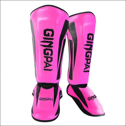 Professional Kickboxing Leg Guard - Muay Ankle Protector and MMA Shin Guards - Fluorescent Pink / M - mma gear boxing