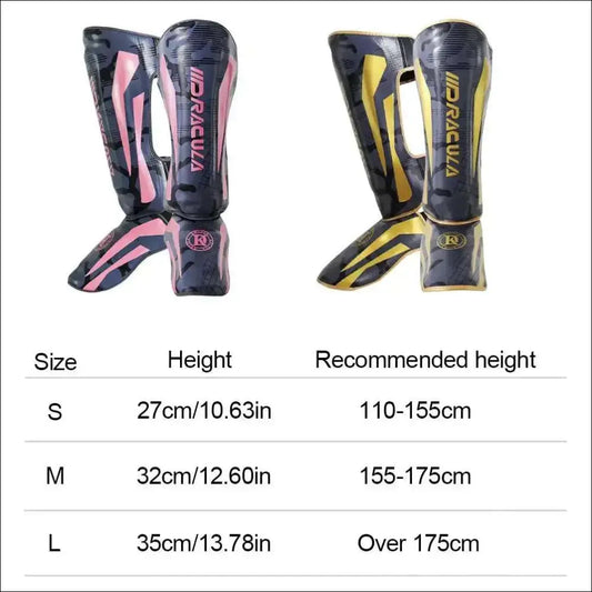PU Leather Shin Guards & Ankle Protectors for MMA & Muay Thai