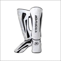 PU Leather Shin Guards & Ankle Protectors for MMA & Muay Thai - Dark night white / S
