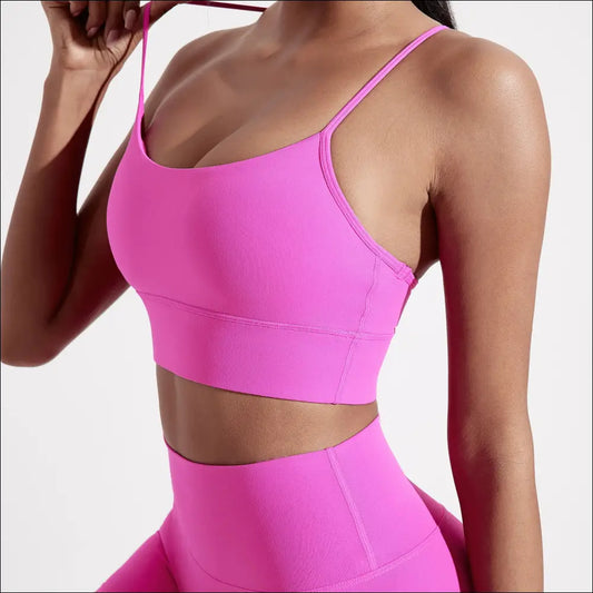 Solid Color High-Strength Sports Bra with Chest Pad