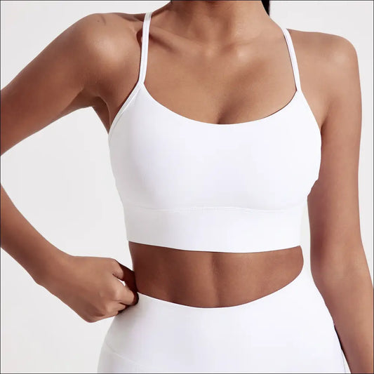 Solid Color High-Strength Sports Bra with Chest Pad