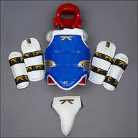 Taekwondo Protectors Suite - Helmet Chest Shin Arm Guards for Kids - 5-Piece - Kids