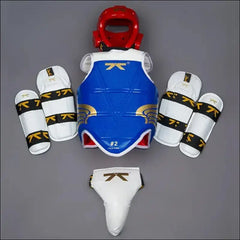 Taekwondo Protectors Suite - Helmet Chest Shin Arm Guards for Kids - 5-Piece - Kids