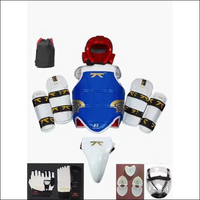 Taekwondo Protectors Suite - Helmet Chest Shin Arm Guards for Kids - 5-Piece - Male 9pcs set / SIZE 1 110-130cm - Kids