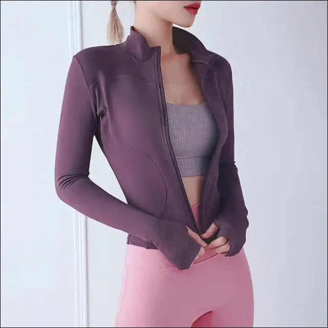 Women’s Long-Sleeve Fitness Jacket – Quick-Dry Breathable with Zipper eprolo  