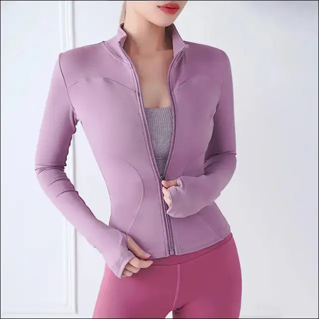 Women’s Long-Sleeve Fitness Jacket – Quick-Dry Breathable with Zipper eprolo  
