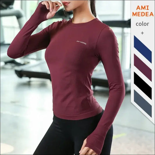 Women’s Long Sleeve Yoga Top – Breathable & Quick-Dry Design