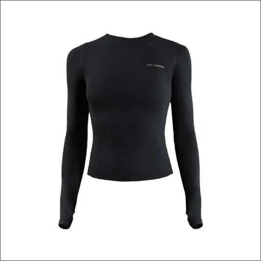 Women’s Long Sleeve Yoga Top – Breathable & Quick-Dry Design - Black 1 / S