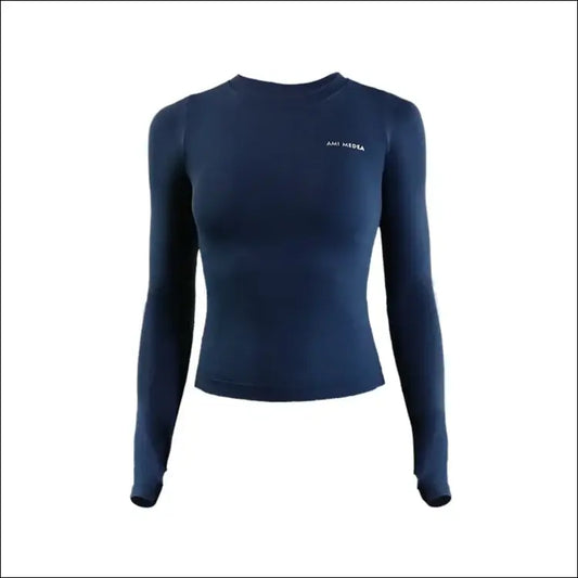 Women’s Long Sleeve Yoga Top – Breathable & Quick-Dry Design - Blue / S