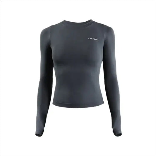 Women’s Long Sleeve Yoga Top – Breathable & Quick-Dry Design - Gray / S