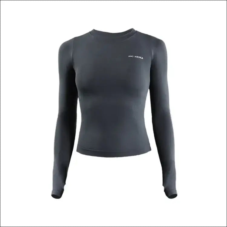 Women’s Long Sleeve Yoga Top – Breathable & Quick-Dry Design - Gray / S