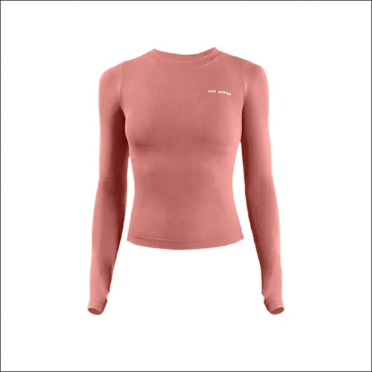 Women’s Long Sleeve Yoga Top – Breathable & Quick-Dry Design - Pink / S