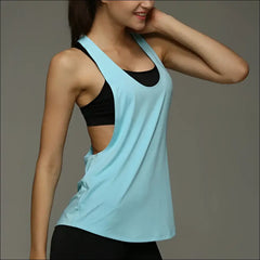 Women’s Sleeveless Gym Top – T-Shaped Quick-Drying Sports Vest