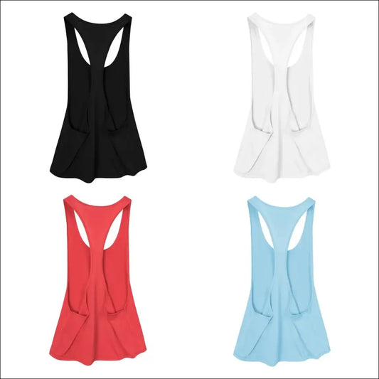 Women’s Sleeveless Gym Top – T-Shaped Quick-Drying Sports Vest