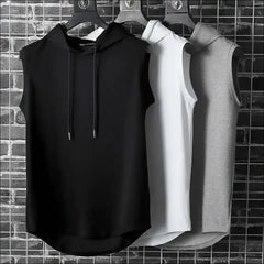 Women’s Sleeveless Hooded Sports Fitness Top – Quick-Drying Tank Top