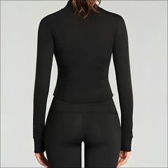 Women’s Tracksuit Jacket – Slim-Fit Long-Sleeved Fitness Coat