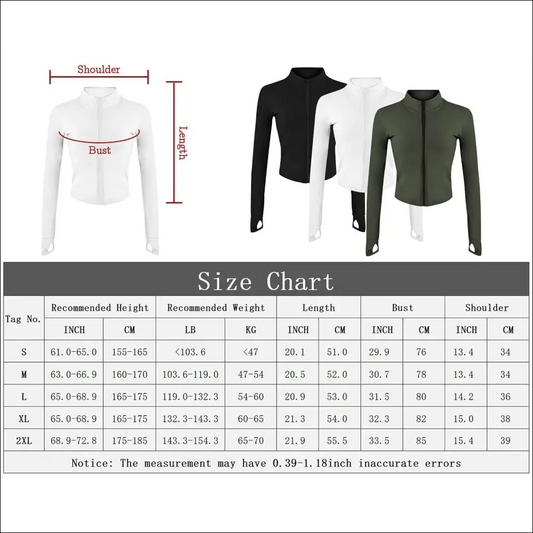 Women’s Tracksuit Jacket – Slim-Fit Long-Sleeved Fitness Coat